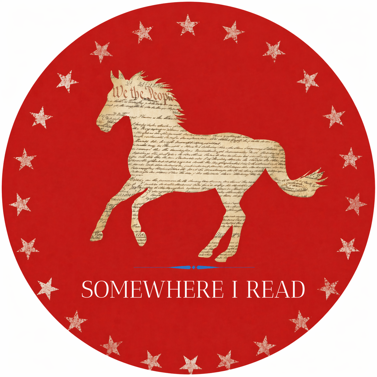 Somewhere I Read red horse logo